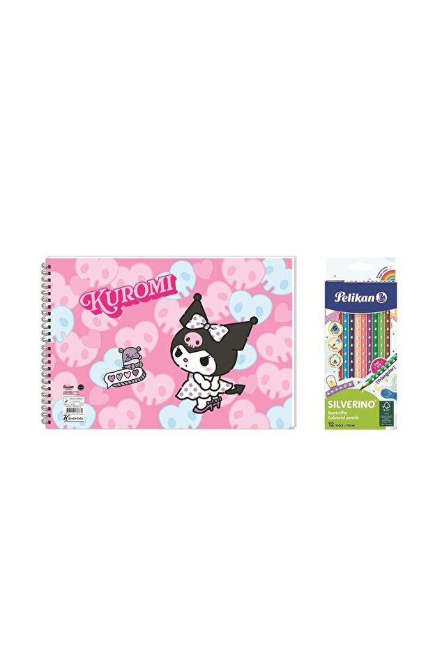 17*25 15 Yp. Spiral Drawing Notebook - Pelikan 12-Pack Dry Paint Set with Eraser, Set of 2