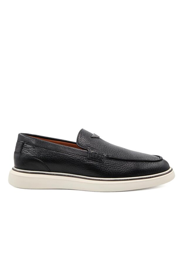 23083 Genuine Leather Black Men's Casual Shoes