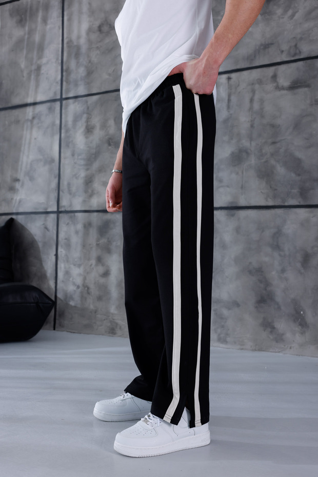 3MODA Erkek Baggy Compak Kumaş Yan Şeritli Eşofman Alt