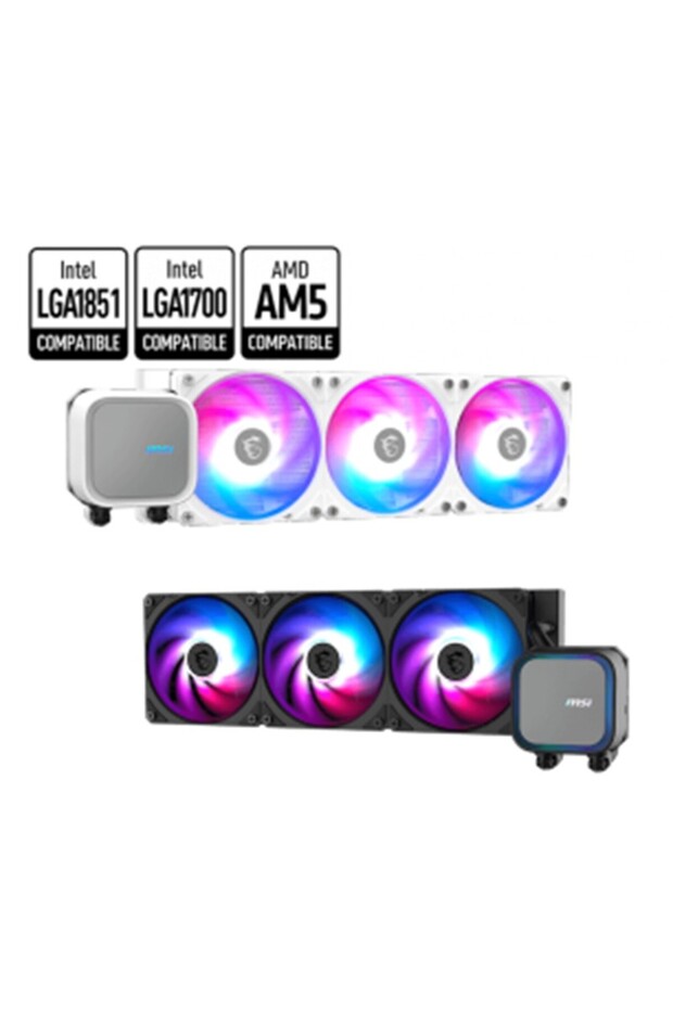Msi Mag Coreliquid A13 360 360mm White Argb Cpu Liquid Cooler (Lga1700/1851/Am5/Am4 Compatible)