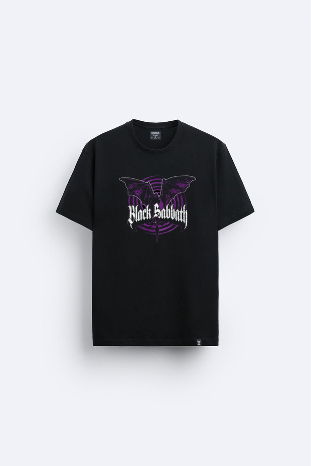 Black Sabbath Printed Crew Neck Black T-Shirt
