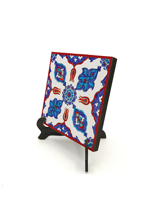 طاولة مكتبية من MDF مطبوعة بنمط بلاط إيزنيك العثماني (مسجد رستم باشا) 10x10 1G-ÇiniRPC1