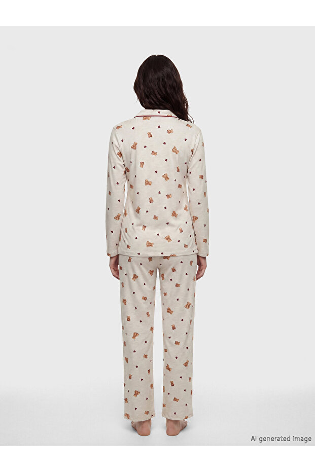 Teddy Bear Patterned Maternity Pyjamas Set - 4