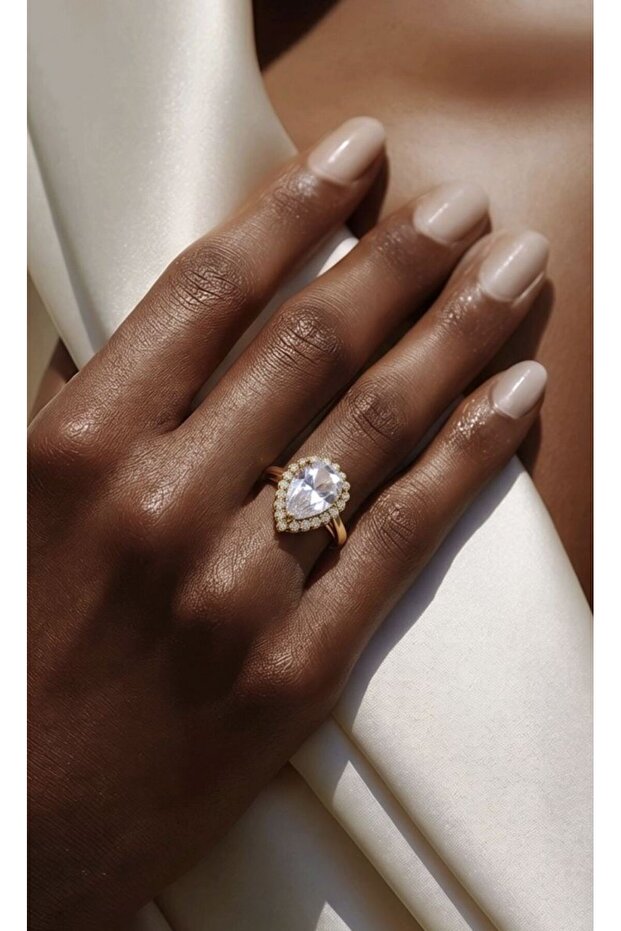 Adjustable Heart Figured Zircon Stone Ring