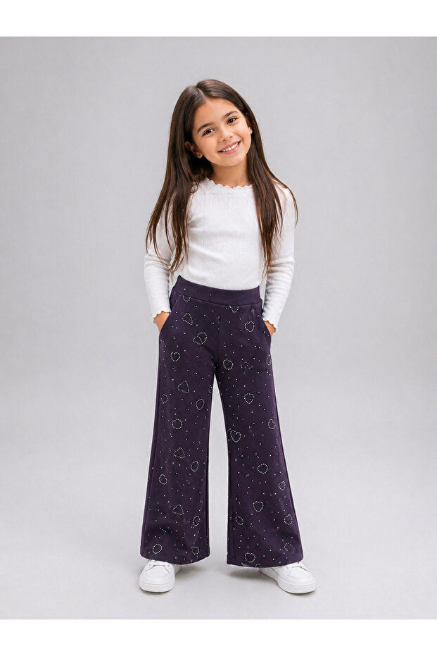 Girls' Stoned Spanish Flared Lightweight Comfortable Leggings Pants
