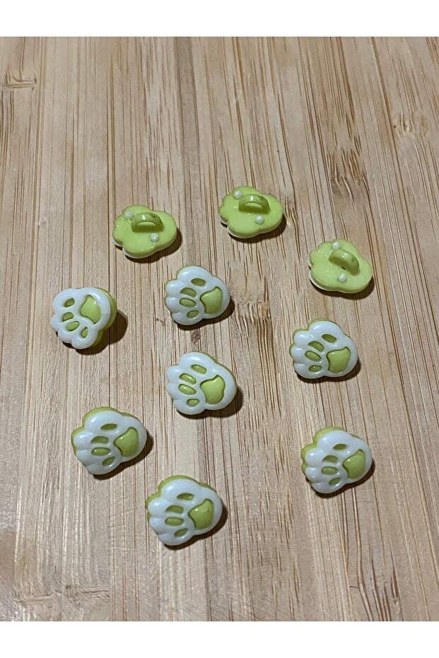 Bottom-Mounted Pati Baby Button 13 mm 10 Pieces Green