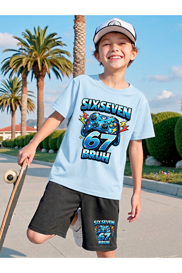 Six Seven Printed Boys' Shorts Set, 67 Designs