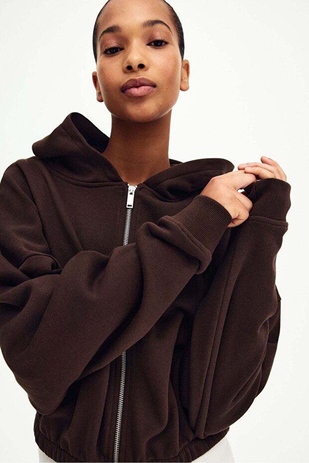 Drawstring zip-through hoodie - 3