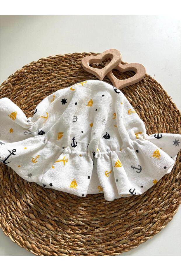 100% Cotton Double-Layered Muslin Baby Hat (Suitable for 6 Months - 2 Years - Elasticated)