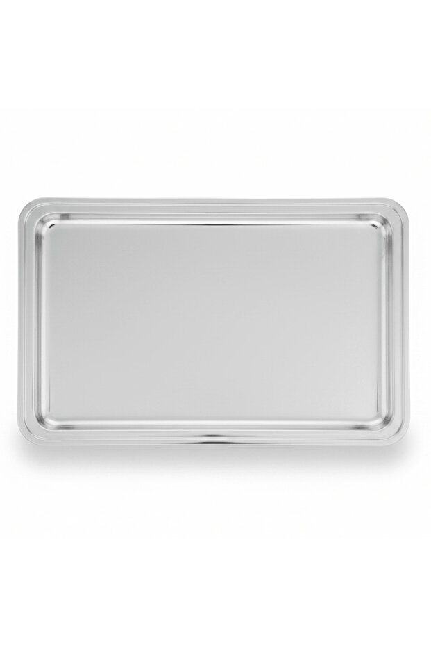 GrandServe Large Stainless Steel Rectangular Tray 41 × 28.5 cm