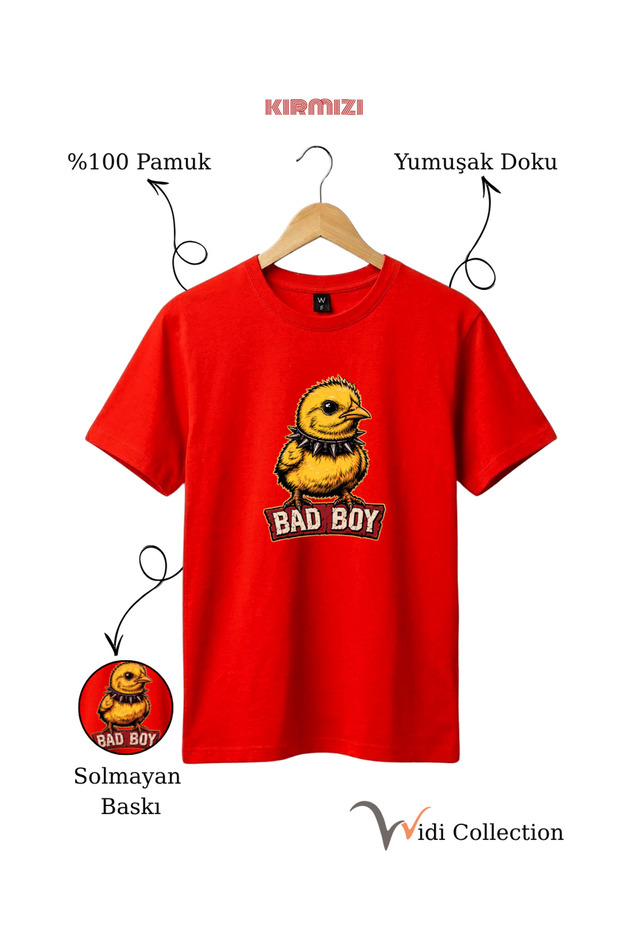 Unisex Bad Boy Chick Graphic Printed 100% Cotton Regular Fit T-Shirt