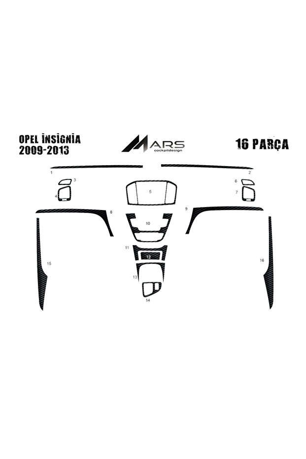 Opel Insignia Dashboard Trim 2009-2013 16 Pieces