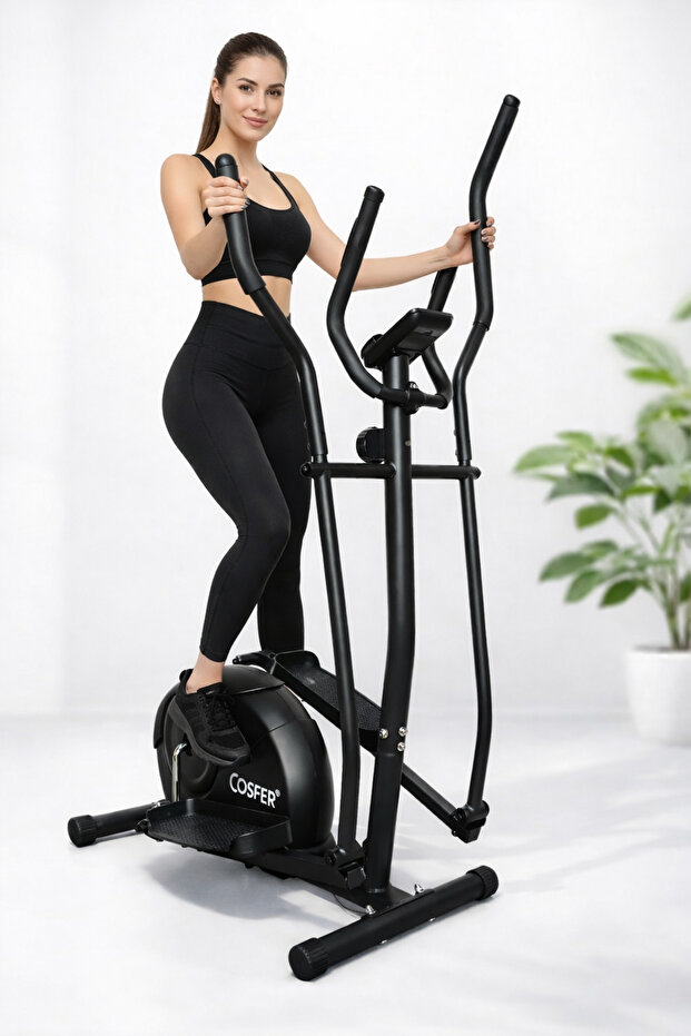Cosfer Eliptik Bisiklet Manyetik Sessiz Cross Trainer Ev Tipi Kardiyo Spor Aleti 120 KG Taşıma Kapas