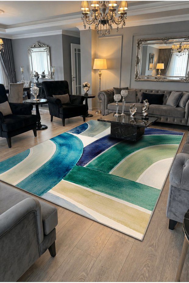 Sdt Traditional Patterned Modern Woven Base Decorative Carpet Sdt1213