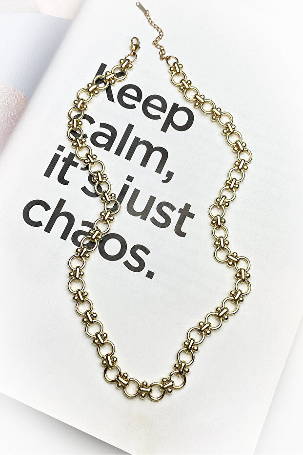 Steel Circle Design Chain Necklace