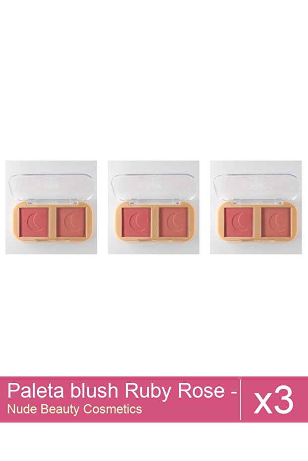 Set 3x Paleta blush Ruby Rose - Cheek To Cheek 01