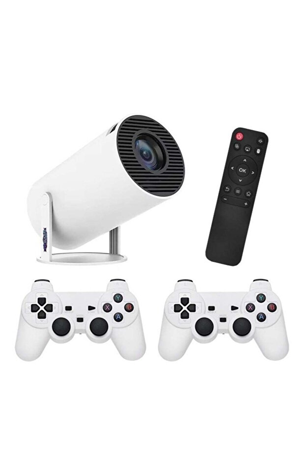 Mini 4K Gaming Projector with Wireless Gamepad & 3D Support