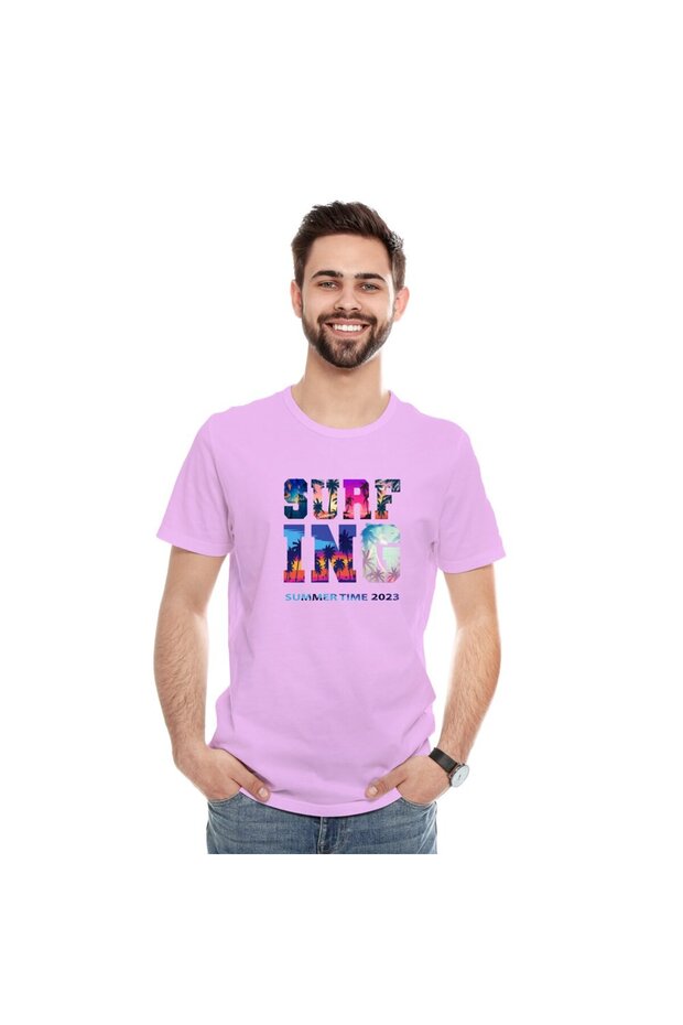 Women's Printed Design T-Shirt (Surfing)| Round Neck Regular Fit T-shirt