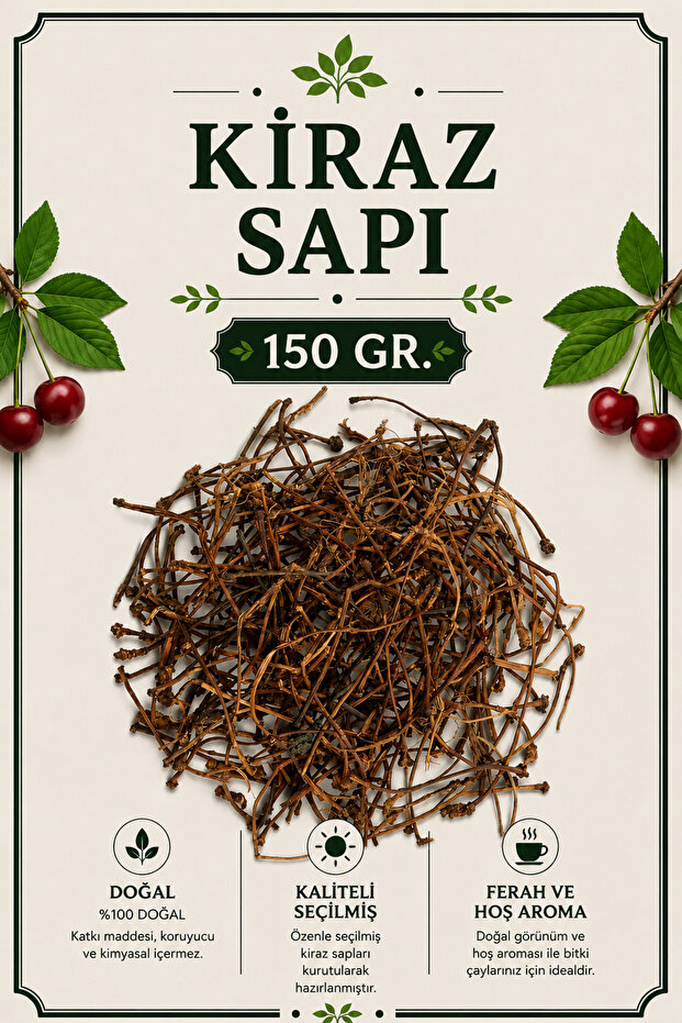 Cherry Stem 150Gr, Cherry Stem Tea, Cherry Stalk, Cerasus Avium 100Gr