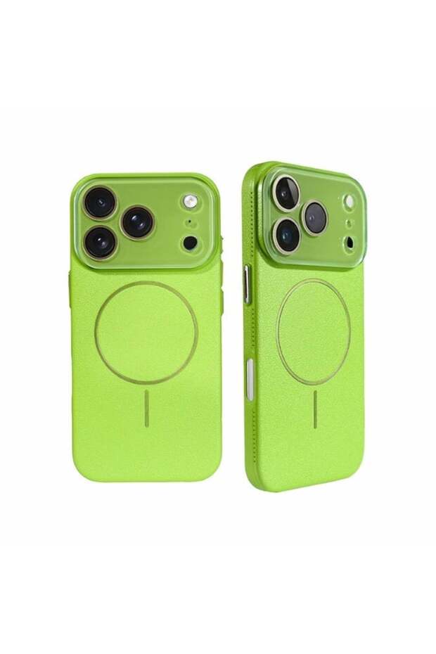 MagSafe Case for iPhone 17 Series | Lime Green | Premium Leather Texture | Strong Magnetic | Camera Lens Protection | Shockproof Cover for iPhone 17 / 17 Air / 17 Pro / 17 Pro Max