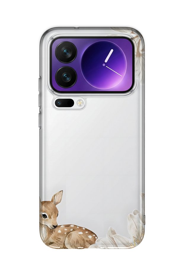 حافظة هاتف شفافة متوافقة مع Xiaomi 17 Pro Max بنمط جرو الغزال