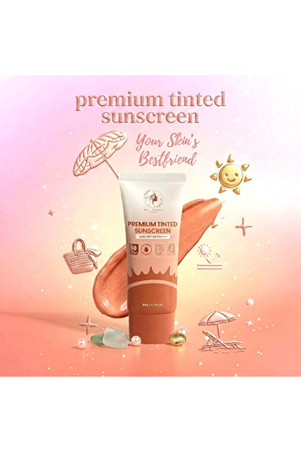 واقي الشمس الملون الفاخر من Ms. Tsung Essentials بعامل حماية 50 PA+++ (50 جرام)