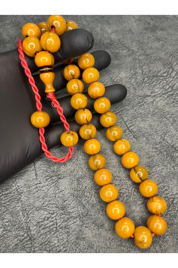 Large Size Rope Tassel High-End Collectible Maroon Amber Prayer Beads