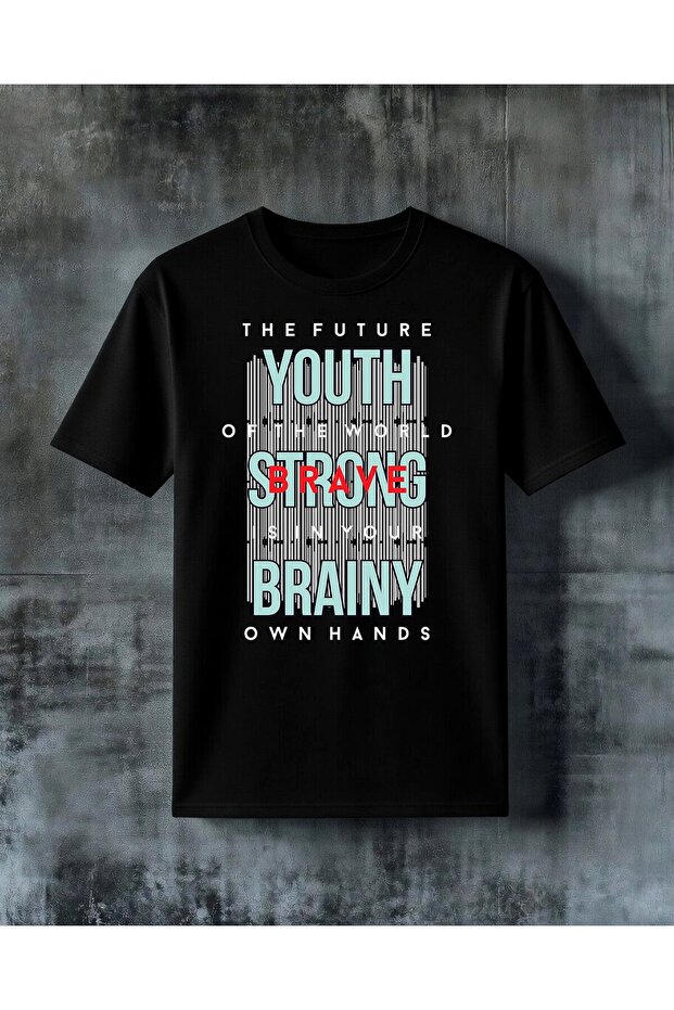 Youth Strong Brainy Printed Oversize T-Shirt