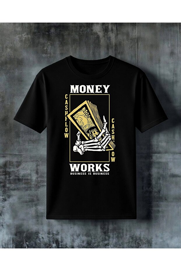Money Cash Iskelet Eli Printed Oversize T-Shirt