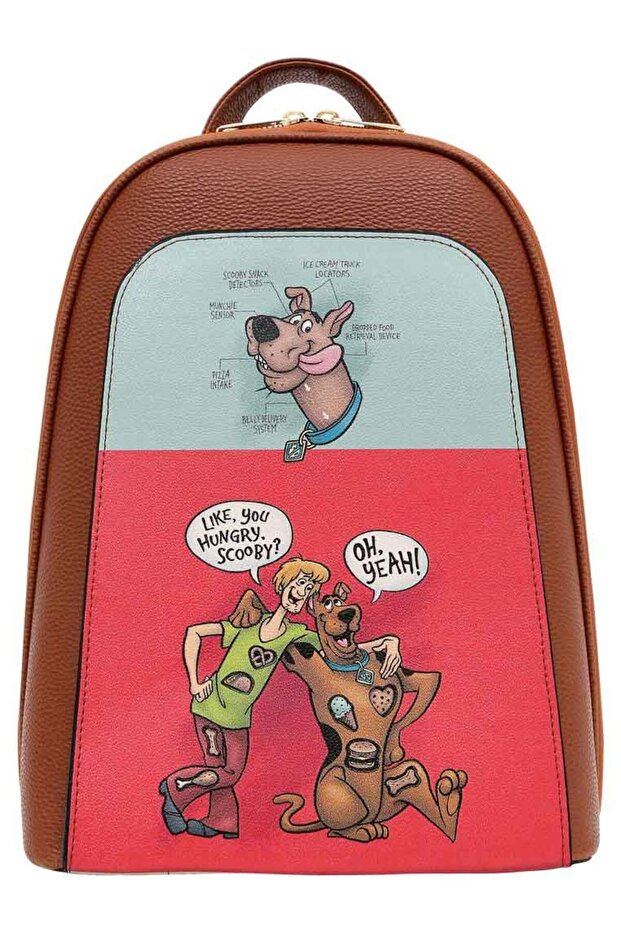 حقيبة ظهر نسائية متعددة الألوان من الجلد النباتي - تصميم Warner Bros Hungry Doo Scooby Doo