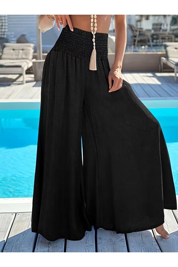 Women's High Waisted Elastic Wide Leg Pants