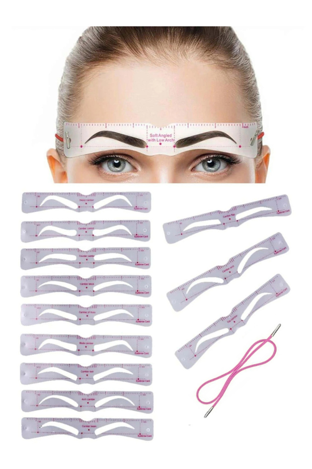 12pcs 12Pcs Eyebrow Stencil Set Soft PVC Eyebrow Drawing Template Cards with Eyebrow Stickers for Pe