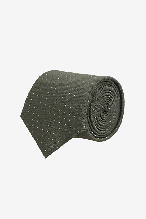 Men's Green Patterned Tie - 1