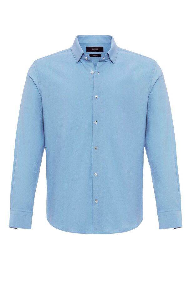 Textured regular fit men's shirt