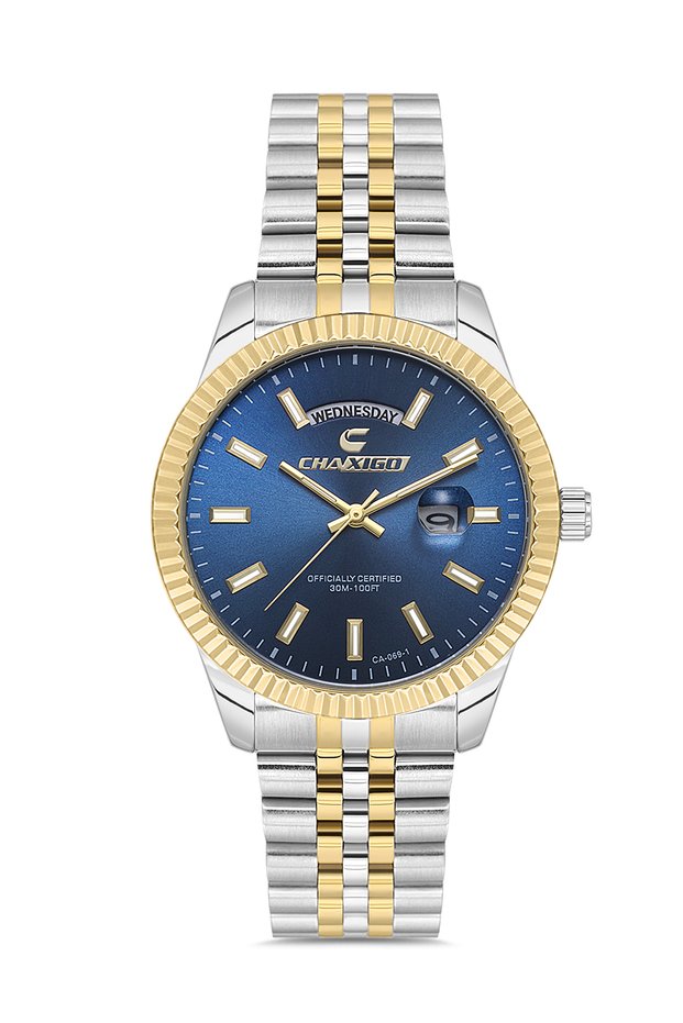 068A Men's Calendar Metal Wristwatch
