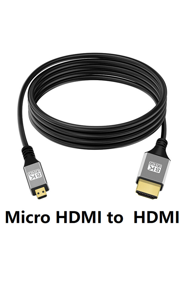 كابل مايكرو HDMI 8K بطول 0.5 متر، كابل مايكرو إلى HDTV متوافق مع HDMI، مناسب لـ GoPro و Raspberry Pi 4 و Retroid