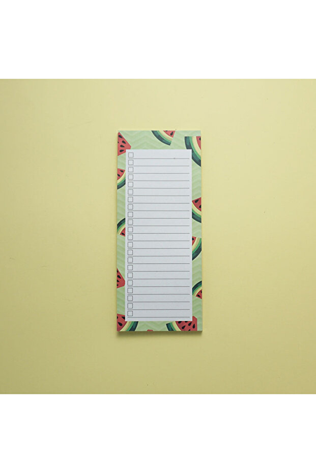 green 1pc Fruit Pattern Magnetic Refrigerator Note Pad，Portable Tearable Shopping List Notepad，Home