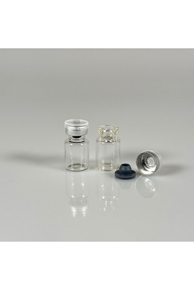 3Pcs 2ml Multi-Purpose Clear Mini Glass Vial Bottle 13 Mouth Butyl Aluminum Suit 3X2Ml