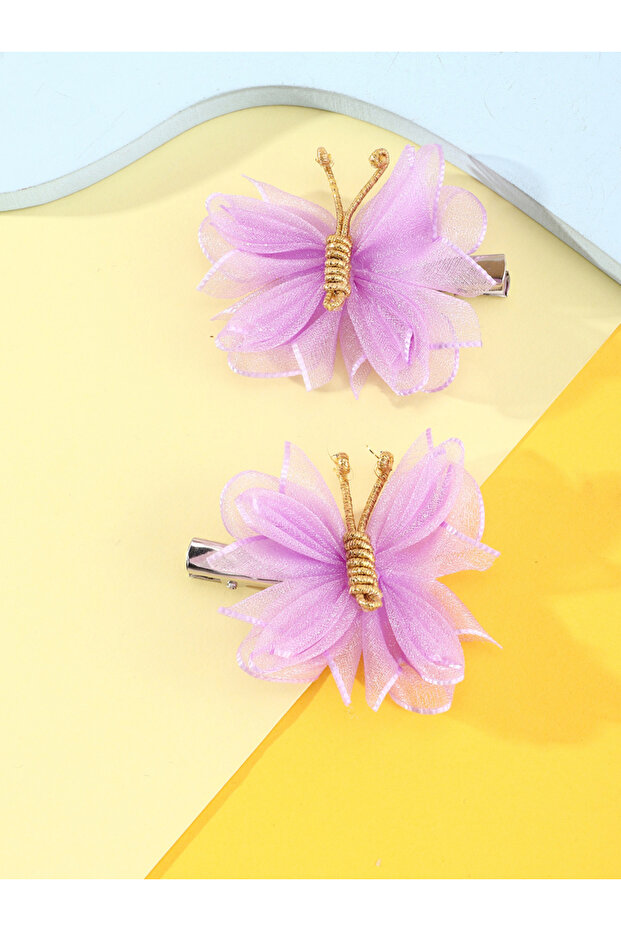 Pack of 2 - Purple Butterfly Hair Clips
