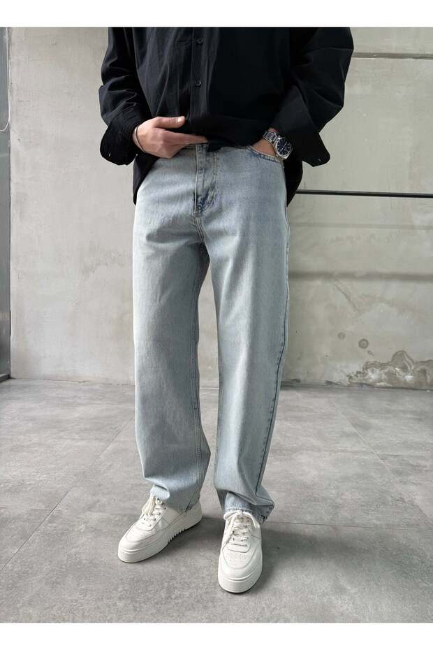Washable Relaxed Fit Vintage Blue Baggy Jeans