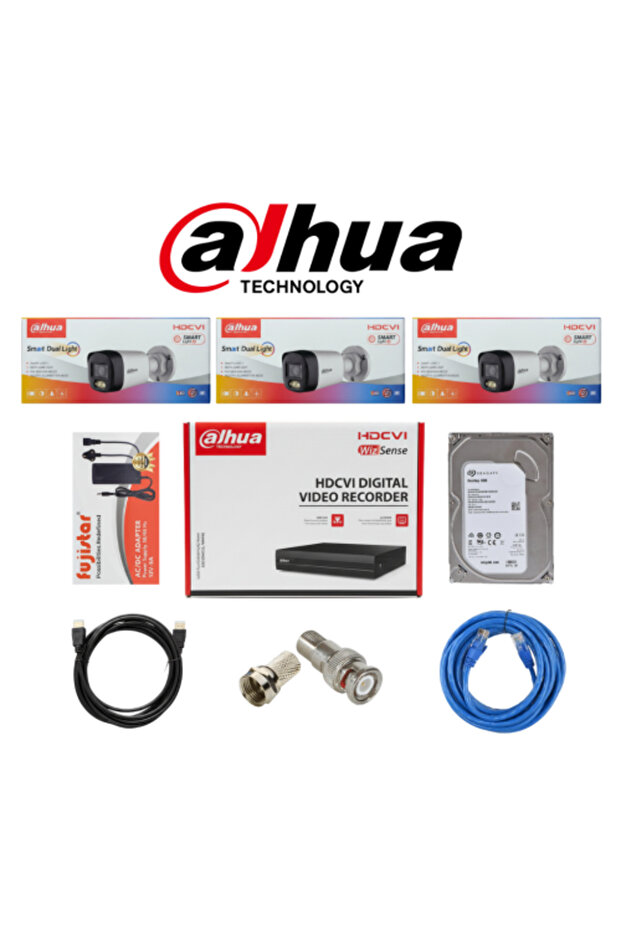 نظام الحماية المتكامل من داهوا كاميرات مراقبة عالية الجودة بدقة 5ميجابكسل مجموعة نظام امان 4 قنوات – رؤية ليلية – مقاومة للماء – تطبيق لاجهزة اي او اي واندرويد