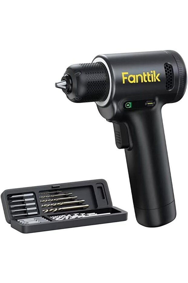Apex Cordless Brushless Electric Drill & Screwdriver Set, Type-C, 20-Pc Drill Bit, 2500mAh