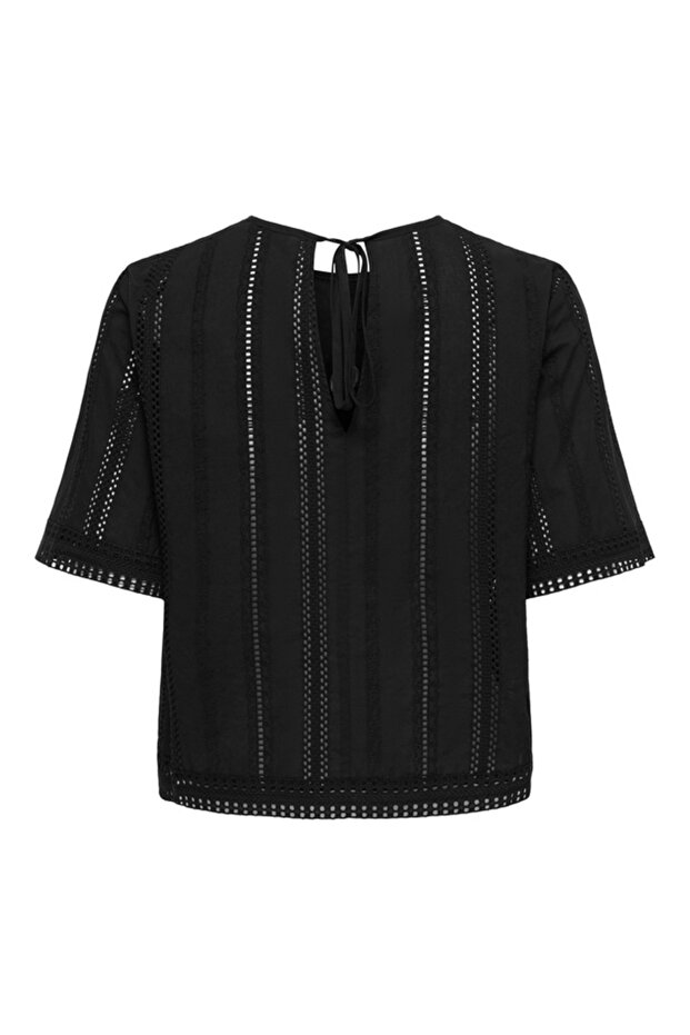 Onllia Ss Emb Top Wvn Women's Black Blouse - 15383837 - 2