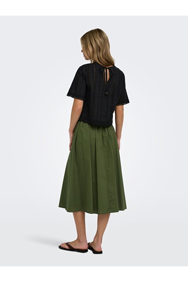Onllia Ss Emb Top Wvn Women's Black Blouse - 15383837 - 7
