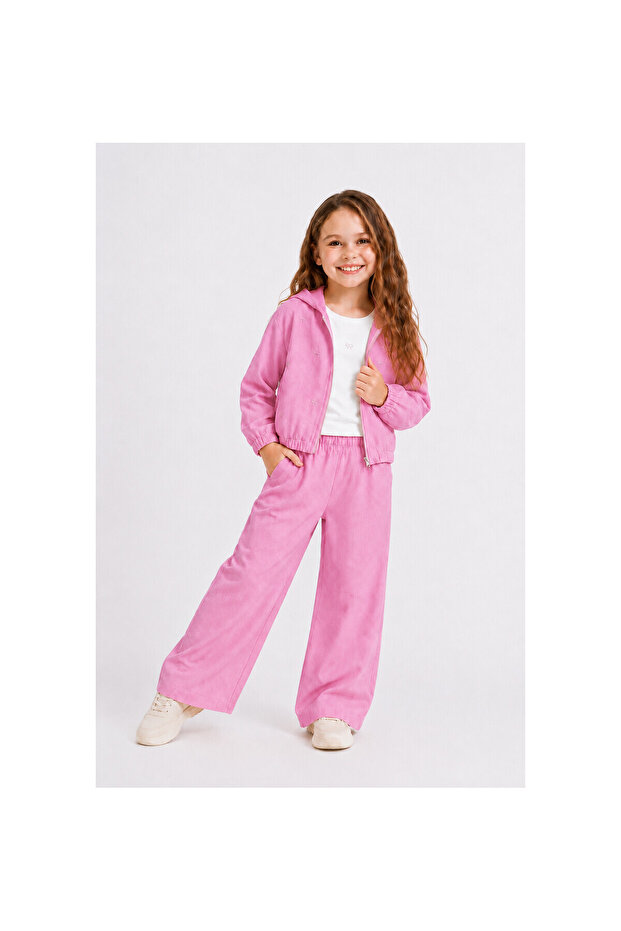 Girls' Glittery Bow Decorated Muslin 3-Piece Set