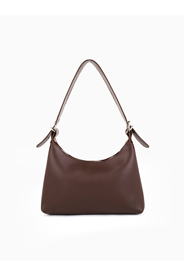 Coffee Color Shk325 Soft Leather Look Baguette Hand, Arm and Shoulder Bag
