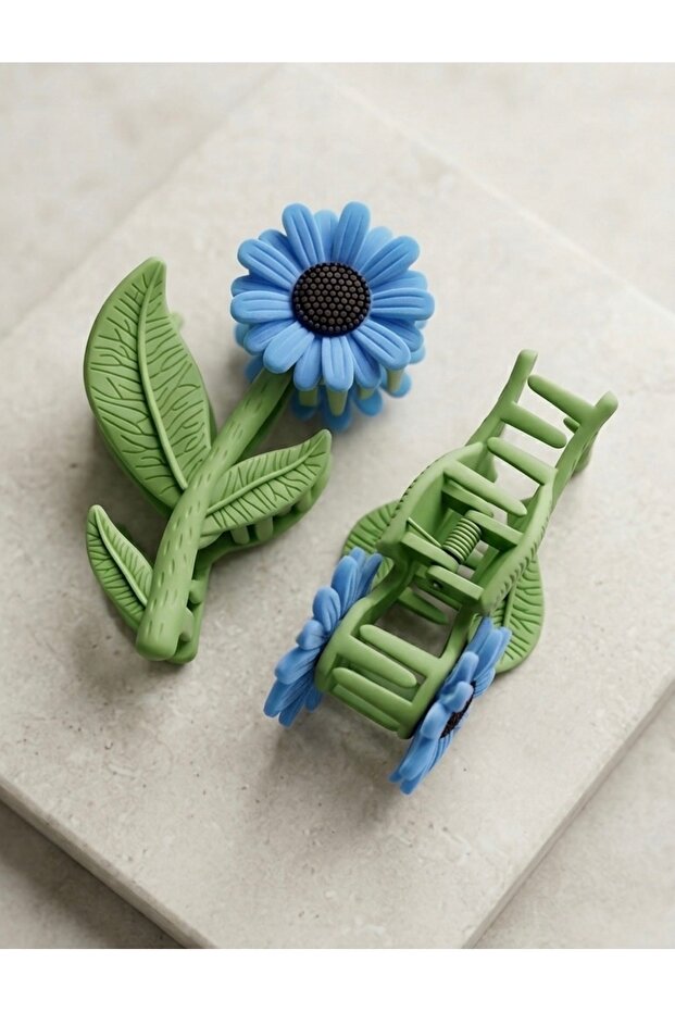 Blue Daisy Flower Clasp Buckle 11 cm 1 Piece