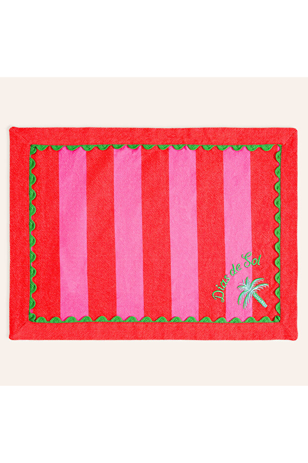 Nilüfer Pink - Red American Service Set 35X50 cm