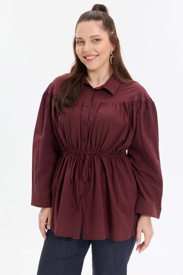 Cotton Voile Gathered Women's Shirt