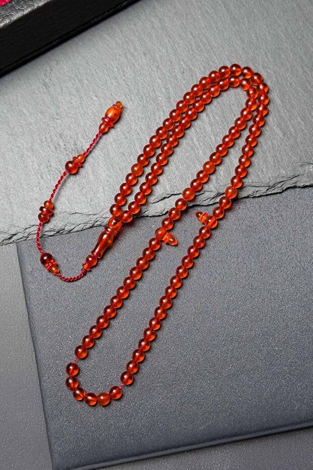 Master Craftsmanship Mini Size 99 Fire Amber Prayer Beads